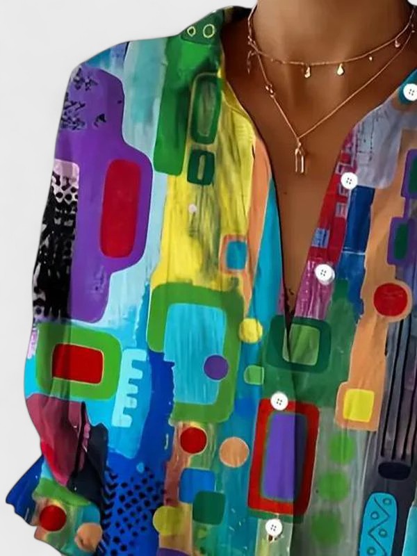 Annie | Elegant Geometric Pattern Blouse